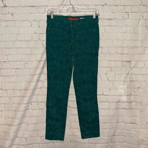 Cartonnier Women's Green Paisley Ankle Pants Size 0 Casual
